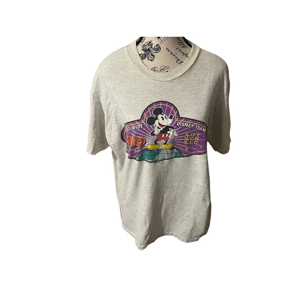 Vintage Disney Cast Worldwide Team Mickey Mouse T Shirt Sz L CMO Cast Member